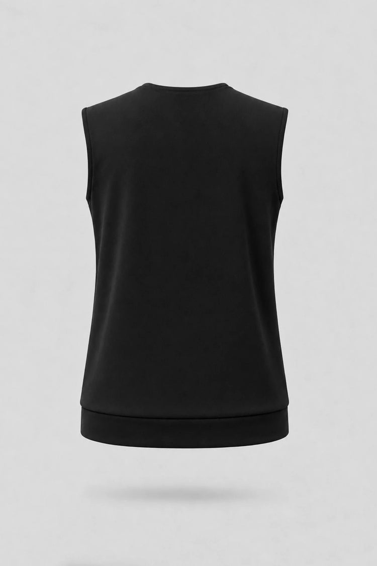 Cowl Neck Sleeveless Top - Midnight Black