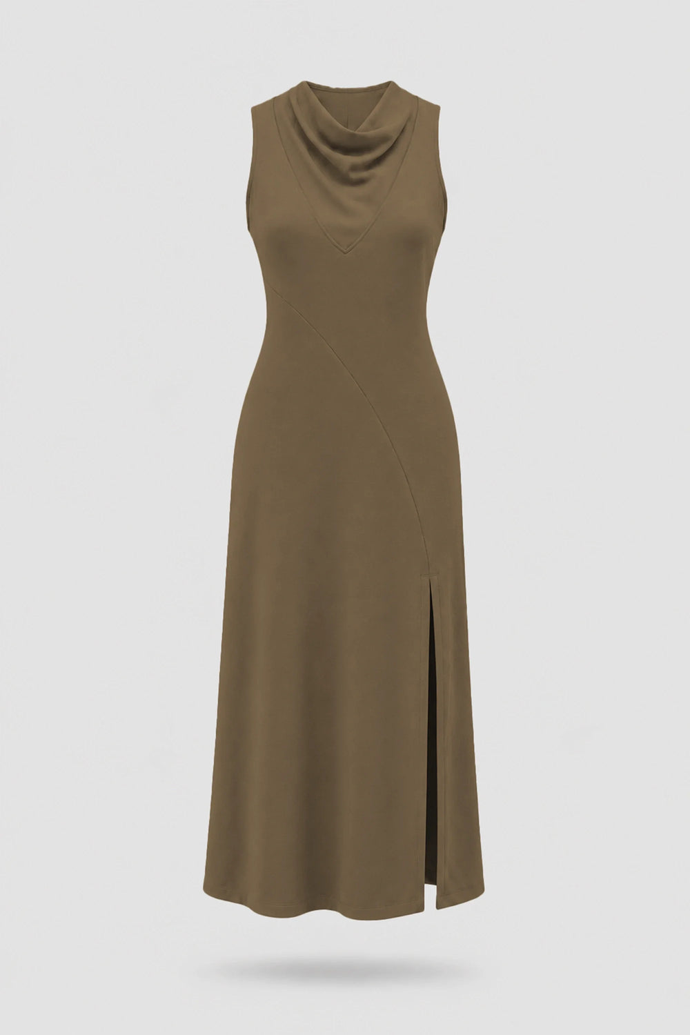 Cowl Neck Maxi Dress - Toffee Brown