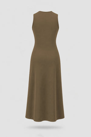 Cowl Neck Maxi Dress - Toffee Brown