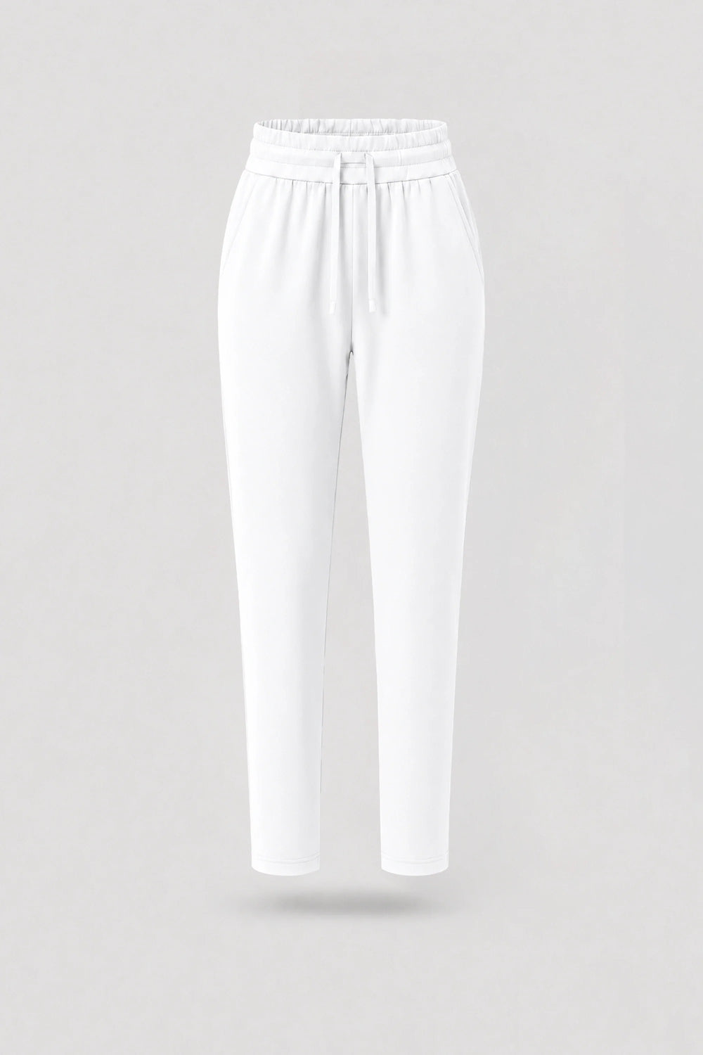 Drawstring Straight-Leg Pants - Cloud White