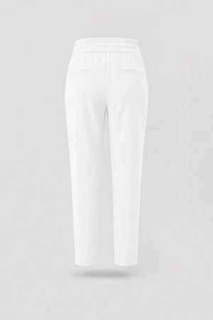 Drawstring Straight-Leg Pants - Cloud White