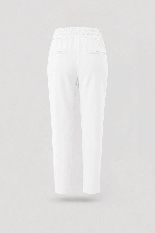 Drawstring Straight-Leg Pants - Cloud White