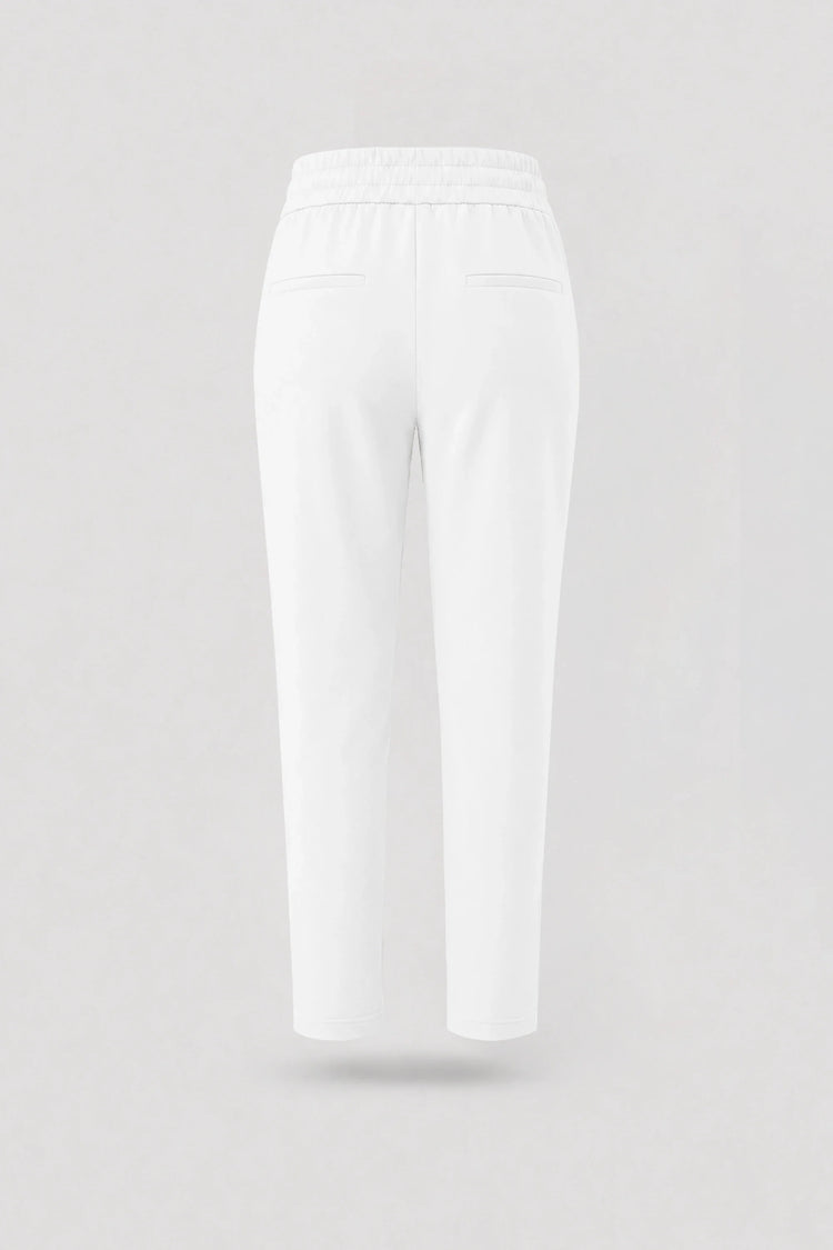 Drawstring Straight-Leg Pants - Cloud White