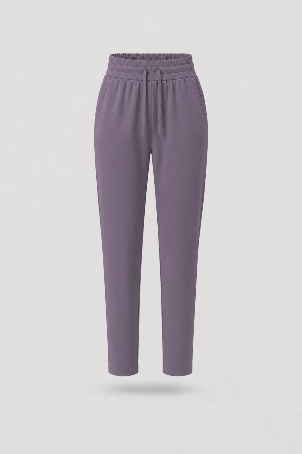 Drawstring Straight-Leg Pants - Dusty Mauve