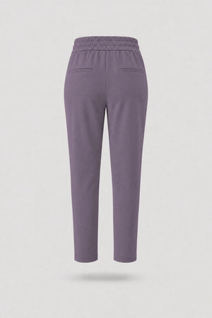 Drawstring Straight-Leg Pants - Dusty Mauve