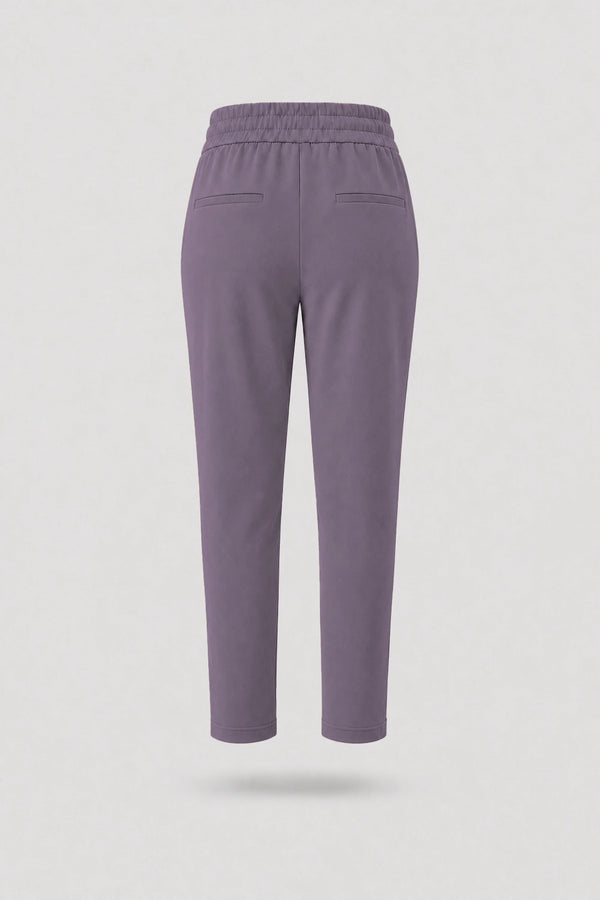 Drawstring Straight-Leg Pants - Dusty Mauve