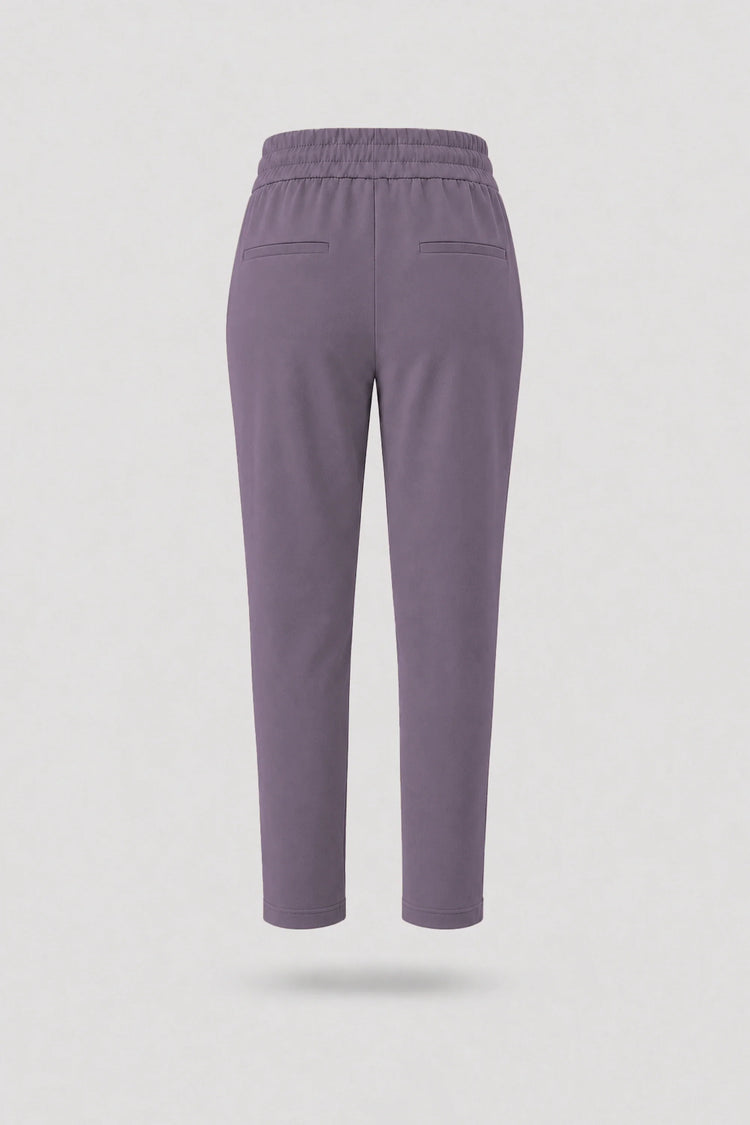 Drawstring Straight-Leg Pants - Dusty Mauve