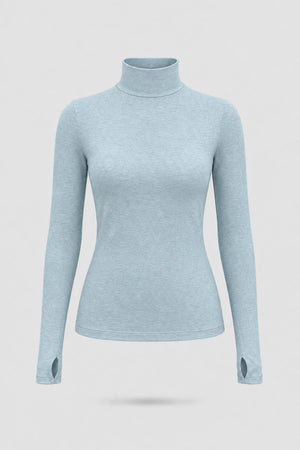 Luxe Stretch Turtleneck - Ice Blue