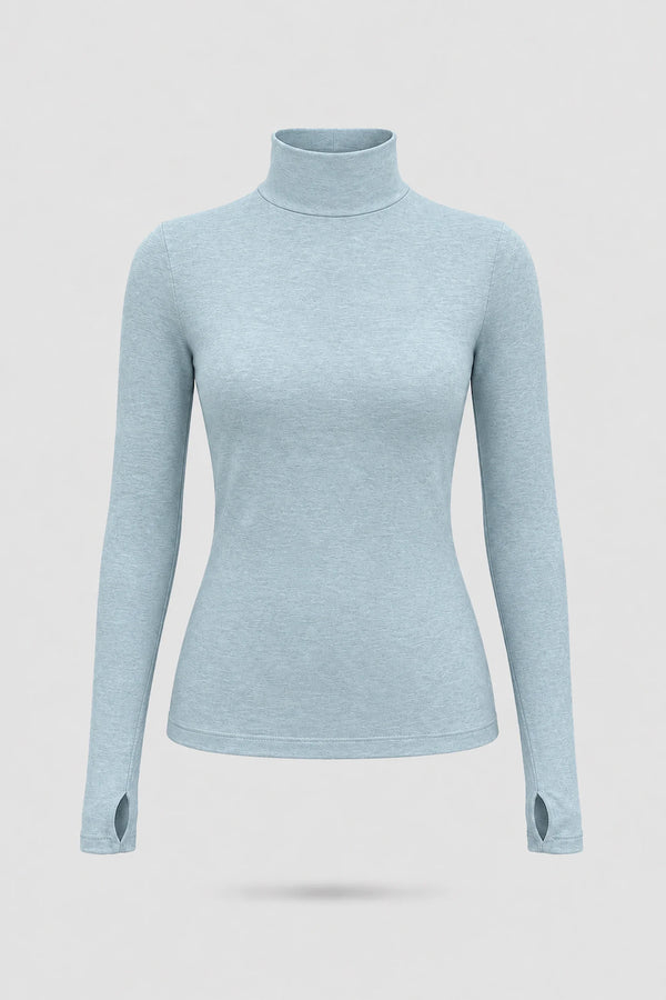 Luxe Stretch Turtleneck - Ice Blue