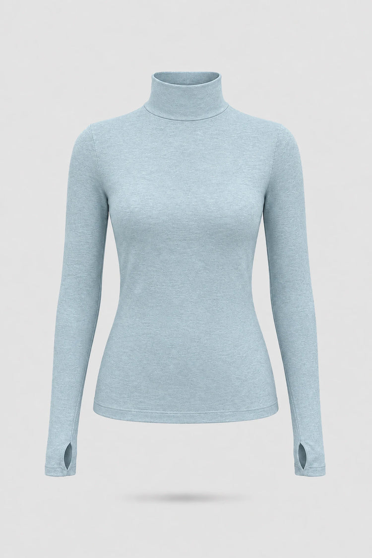 Luxe Stretch Turtleneck - Ice Blue