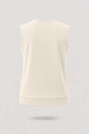 Cowl Neck Sleeveless Top - Soft Ivory
