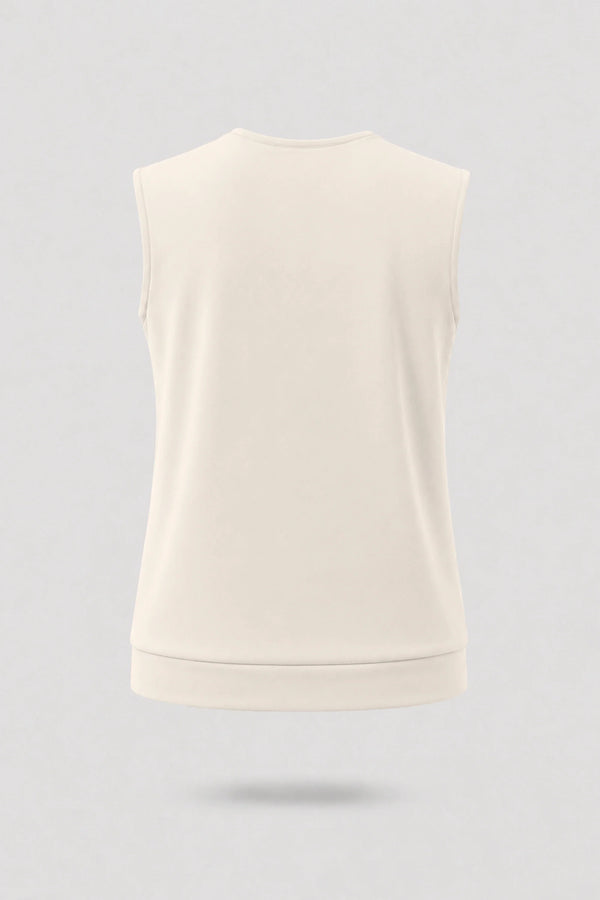 Cowl Neck Sleeveless Top - Soft Ivory
