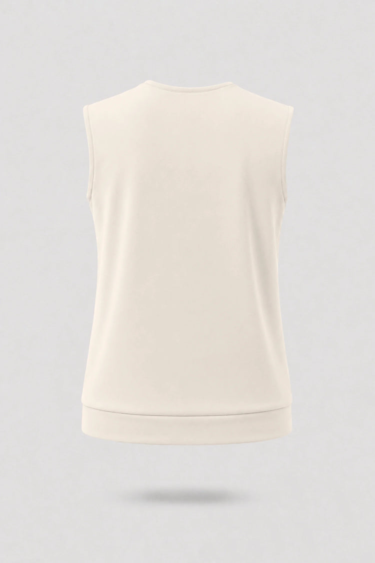 Cowl Neck Sleeveless Top - Soft Ivory