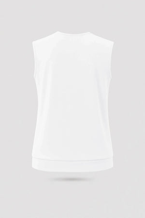 Cowl Neck Sleeveless Top - Cloud White