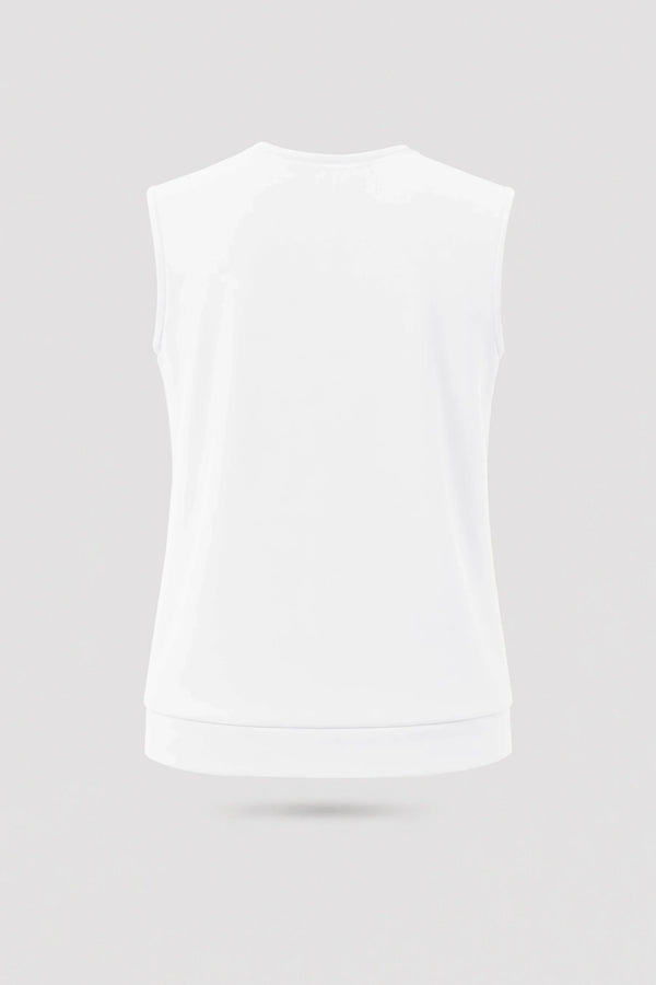Cowl Neck Sleeveless Top - Cloud White