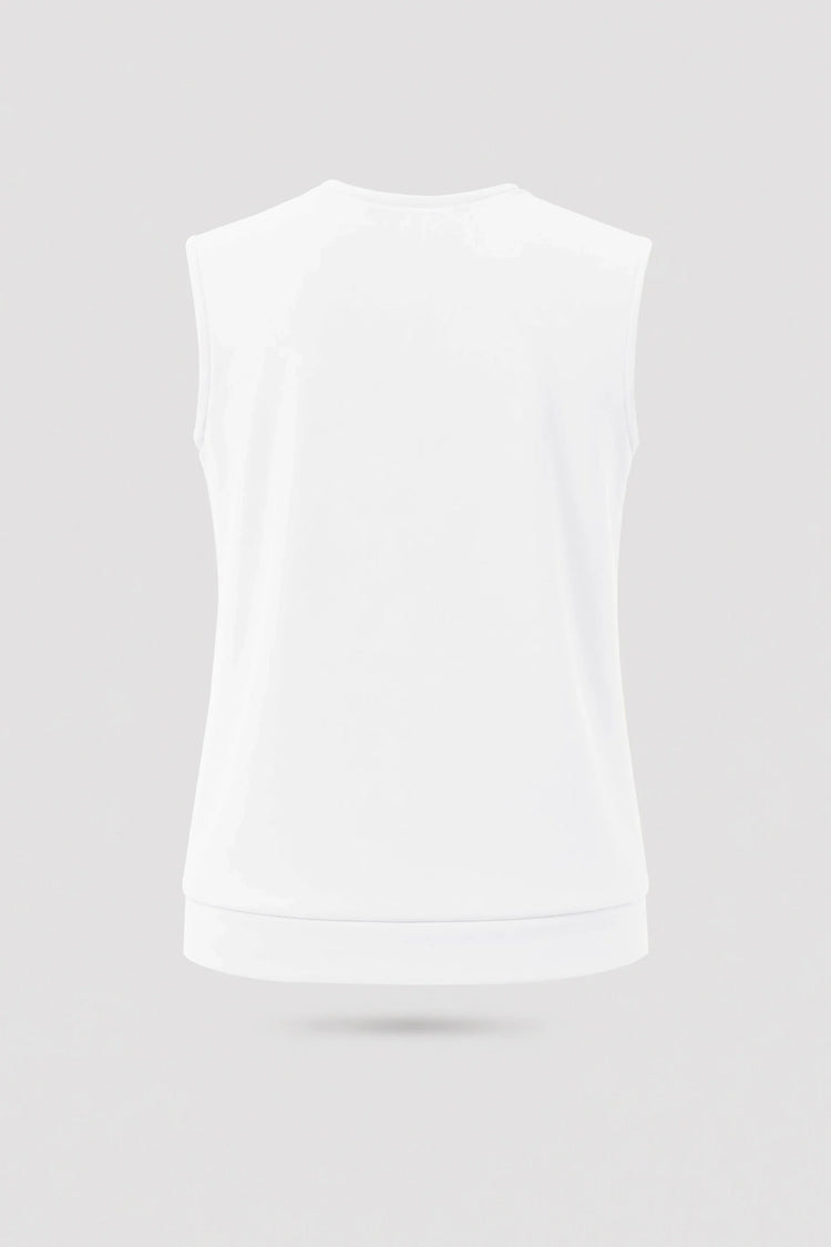 Cowl Neck Sleeveless Top - Cloud White