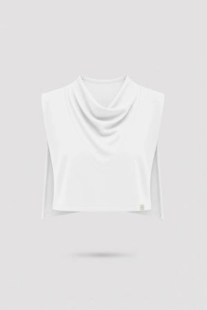 Cowl Neck Layering Top - Cloud White