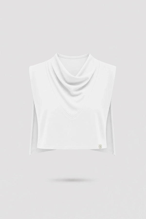 Cowl Neck Layering Top - Cloud White