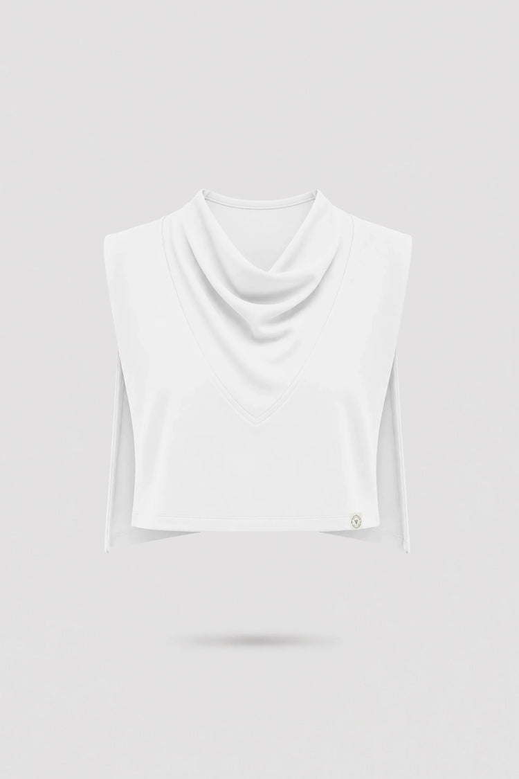 Cowl Neck Layering Top - Cloud White
