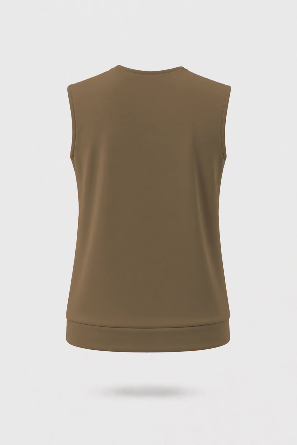 Cowl Neck Sleeveless Top - Toffee Brown