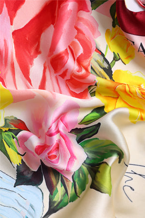 Single-Sided Printed Silk Scarf – 76×76cm