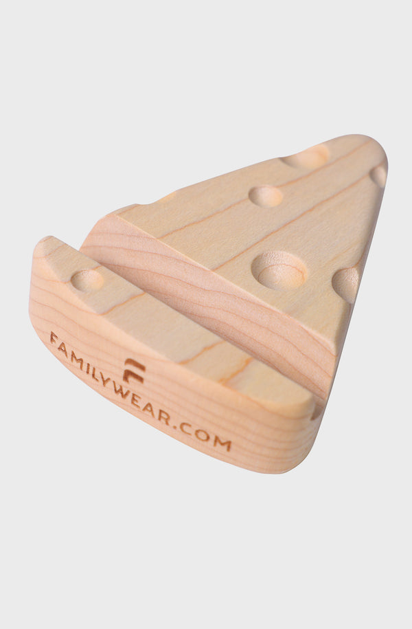 Cheese-Shaped Wooden Bottle Opener & Phone Stand