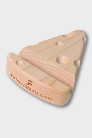 Cheese-Shaped Wooden Bottle Opener & Phone Stand