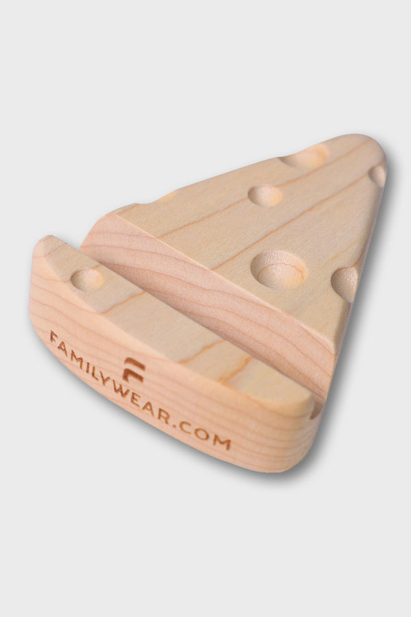 Cheese-Shaped Wooden Bottle Opener & Phone Stand