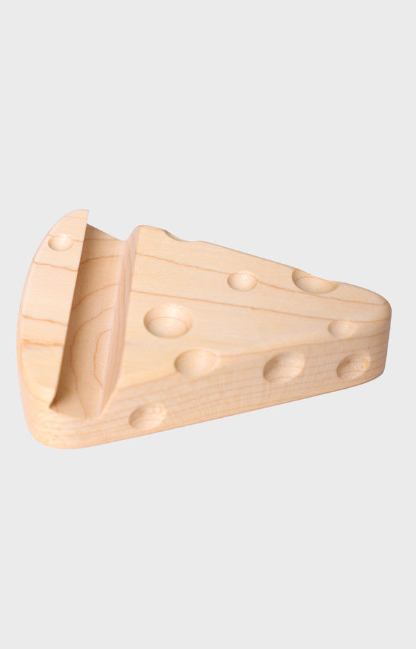 Cheese-Shaped Wooden Bottle Opener & Phone Stand