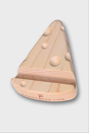 Cheese-Shaped Wooden Bottle Opener & Phone Stand