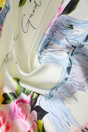 Single-Sided Printed Silk Scarf – 76×76cm