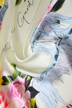 Single-Sided Printed Silk Scarf – 76×76cm