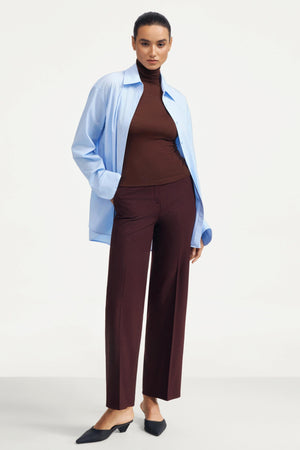 Luxe Stretch Turtleneck - Merlot Cocoa