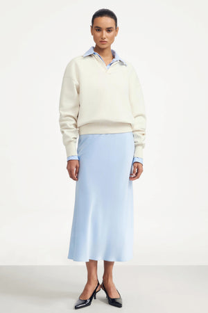 The Elevated Collared Pullover - Vanilla Cream