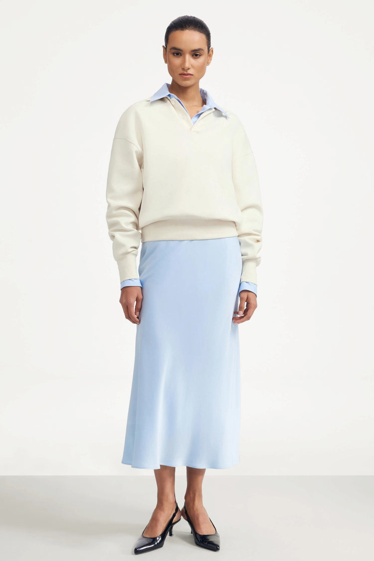 The Elevated Collared Pullover - Vanilla Cream