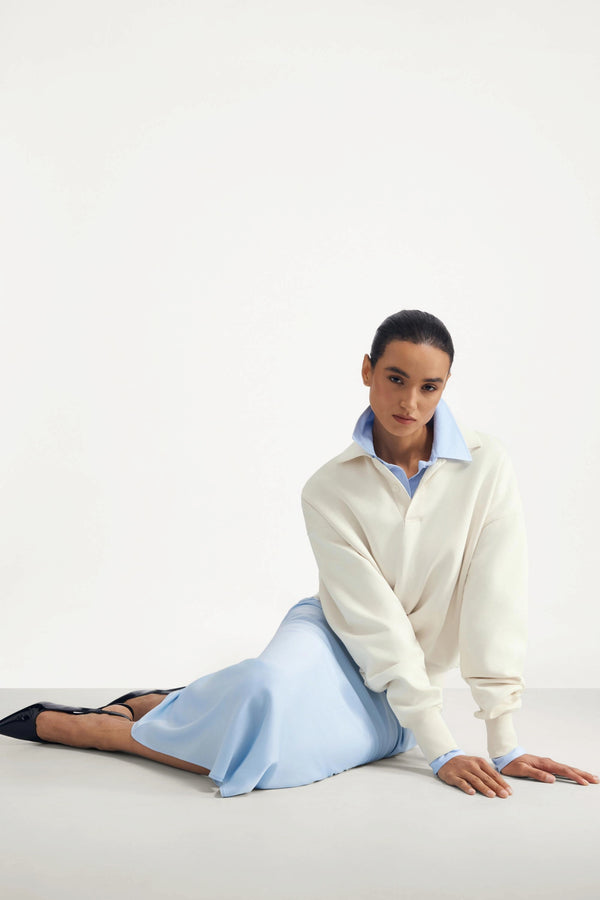 The Elevated Collared Pullover - Vanilla Cream