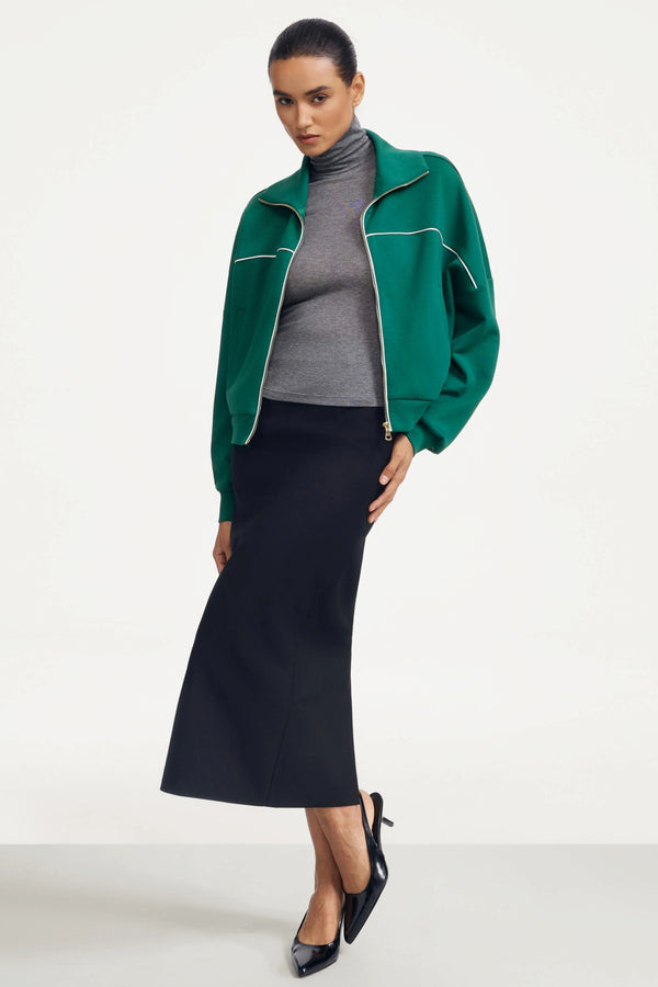 Luxe Stretch Turtleneck - Soft Heather Grey