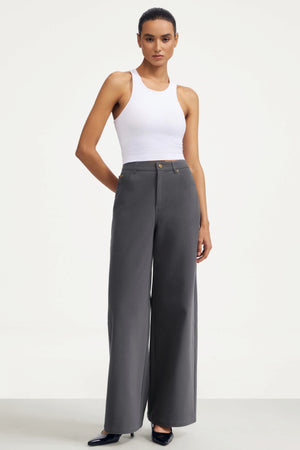 Wide-Leg Denim - Shadow Grey