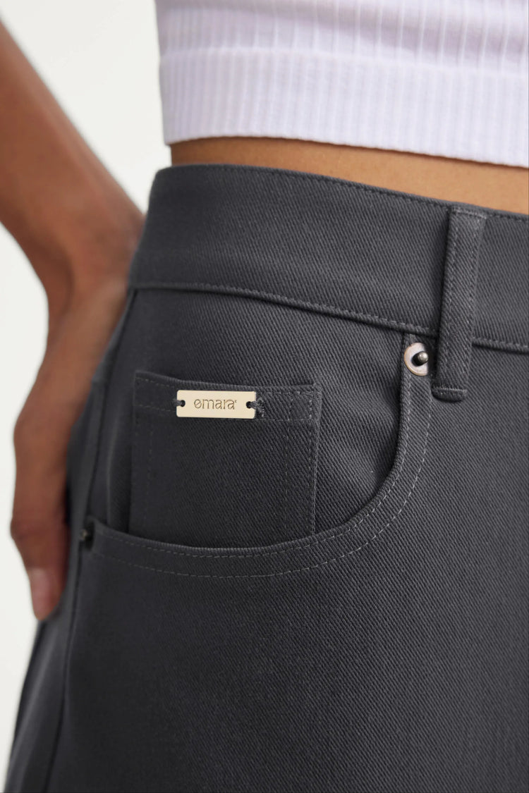 Wide-Leg Denim - Shadow Grey