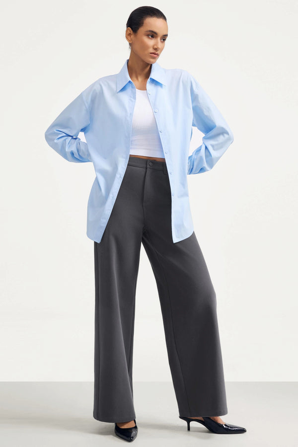 Wide-Leg Denim - Shadow Grey