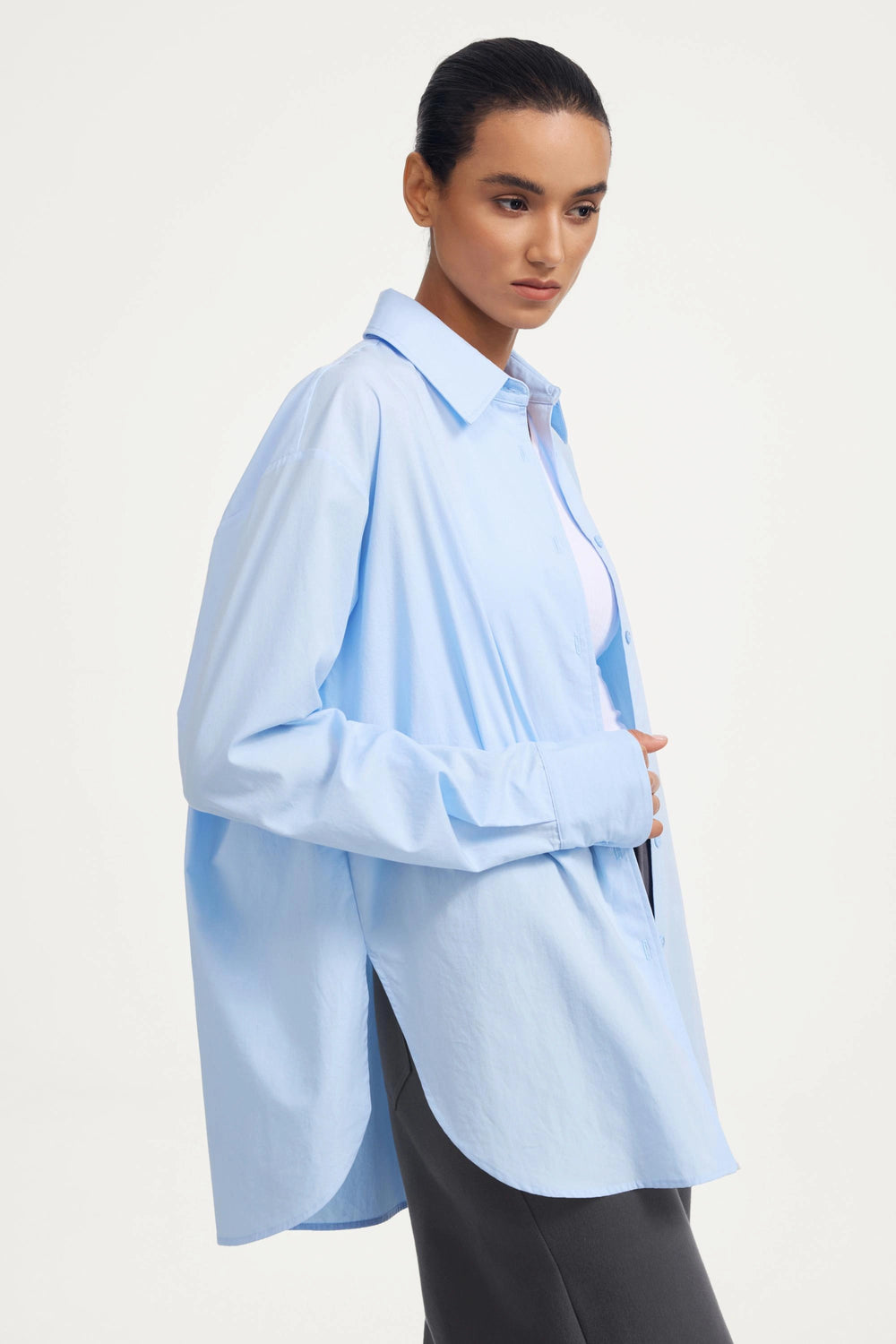 Everyday Oversized Button-Down - Sky Blue