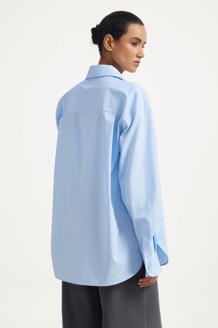 Everyday Oversized Button-Down - Sky Blue