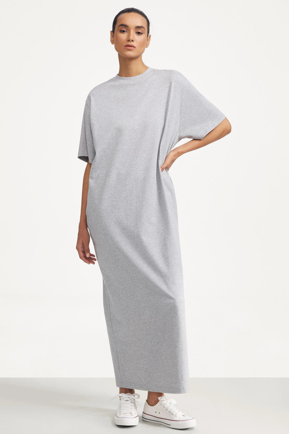 Essential Tee Dress - Heather Grey