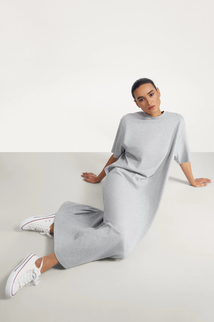 Essential Tee Dress - Heather Grey