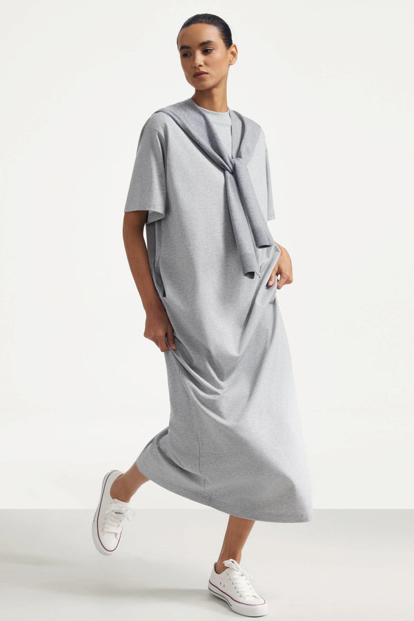 Essential Tee Dress - Heather Grey