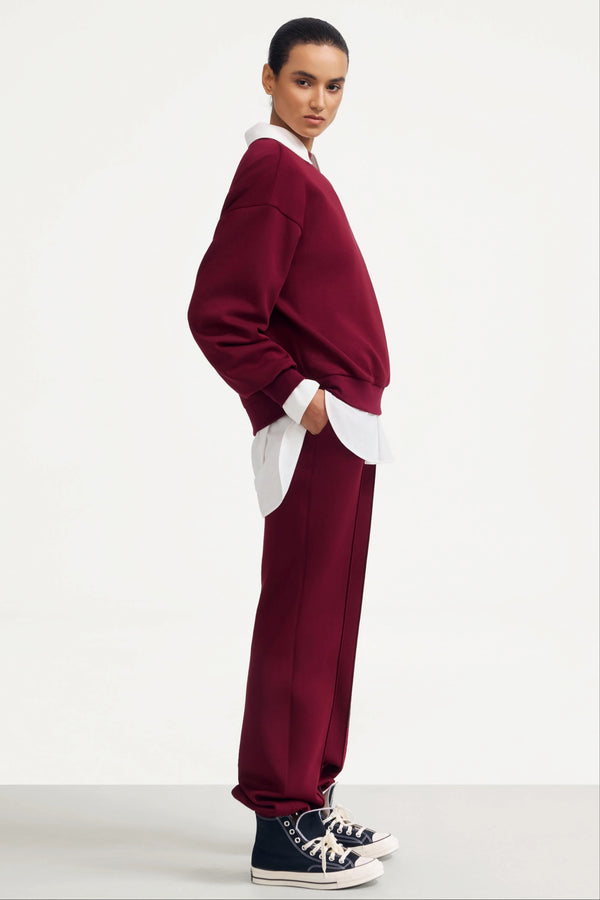 The Essential Crewneck - Burgundy Wine