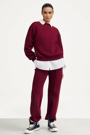 The Essential Crewneck - Burgundy Wine