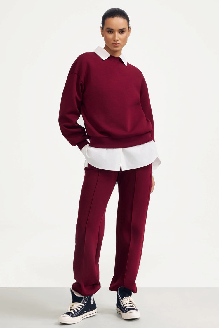 The Essential Crewneck - Burgundy Wine