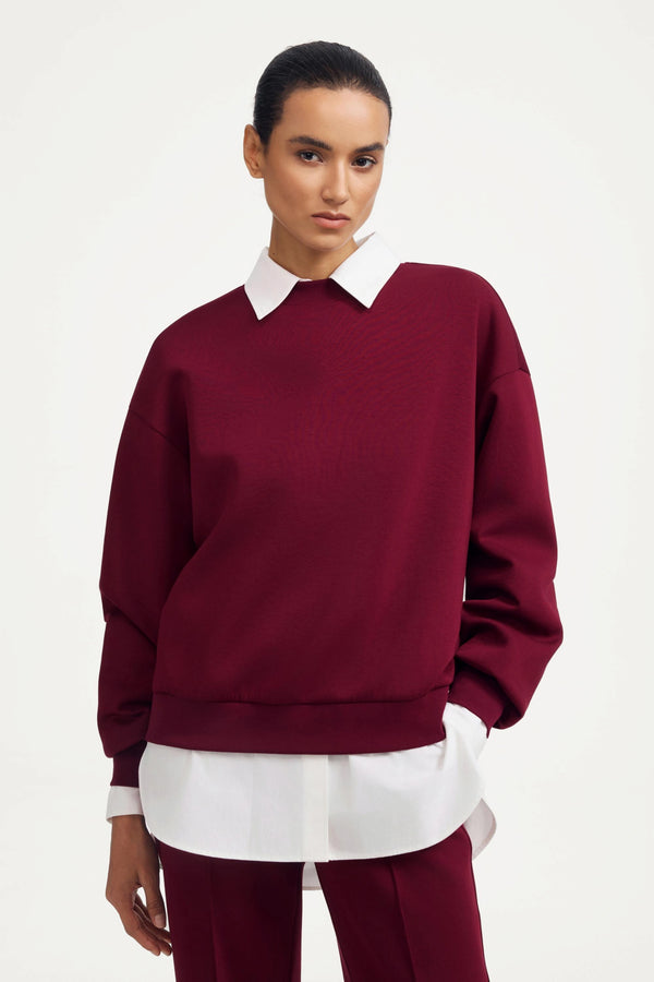 The Essential Crewneck - Burgundy Wine