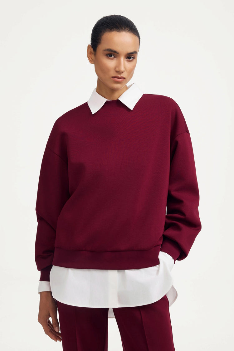 The Essential Crewneck - Burgundy Wine